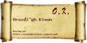 Országh Kleon névjegykártya