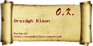 Országh Kleon névjegykártya