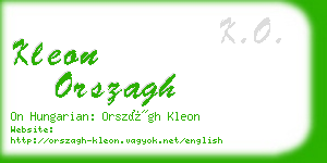 kleon orszagh business card